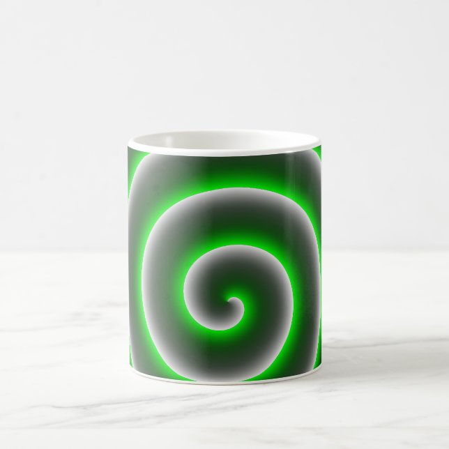 Mug Quer mudar a cor branco? Espiral verde chamativo. (Centre)