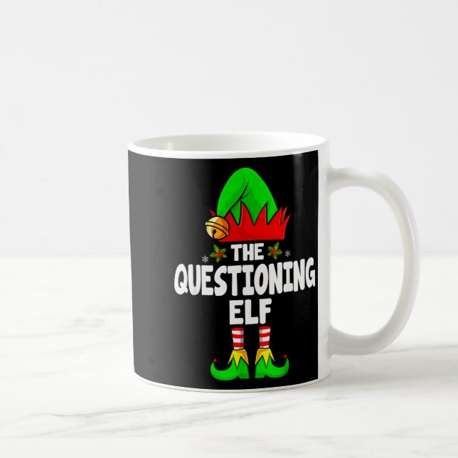 Mug Questioning Elf Group Christmas Funny Pajama Party (Droite)
