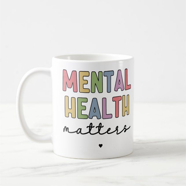 Mug Questions de santé mentale | Sensibilisation à la  (Gauche)