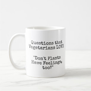 Mug Questions que les végétariens aiment! Sentiments p