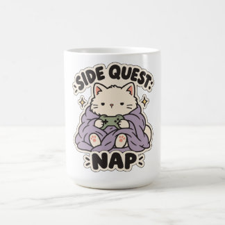 Mug Quête secondaire Nuit Somnolent Chat Joueur