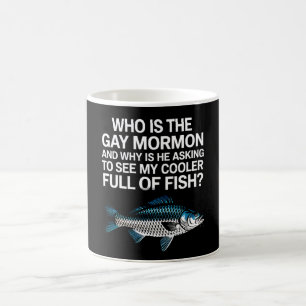 Mug Qui est le poisson drôle gay Mormon LGBTQ Pride