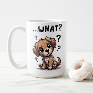 Mug "...quoi ?" Adorable Confused Cartoon Puppy