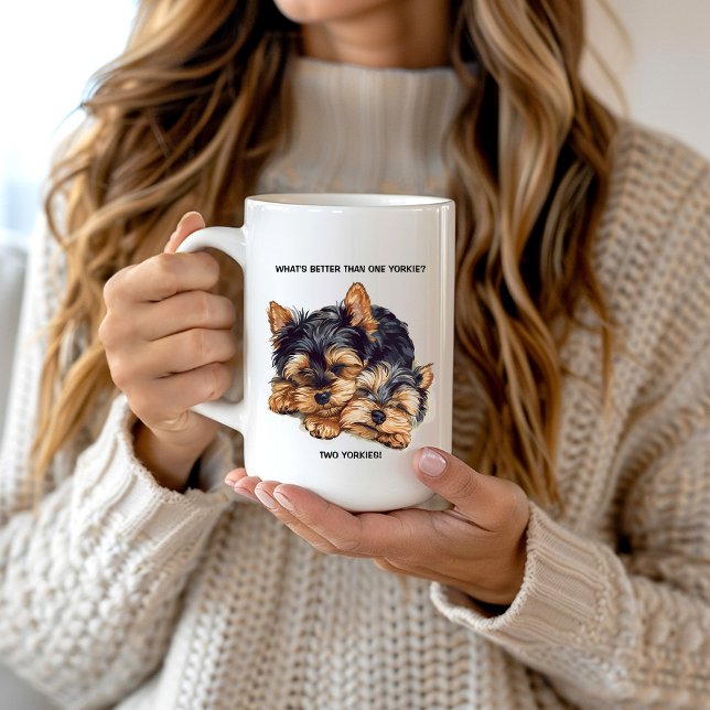Mug Quoi de mieux qu'un yorkie ? Deux yorkies ! (Créateur téléchargé)