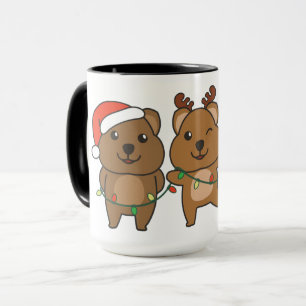Mug Quokka Noël Animaux mignons Quokkas