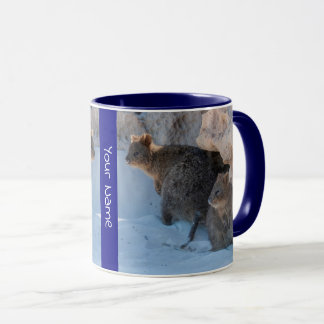 Mug Quokkas mignons et heureux personnalisés sur la pl