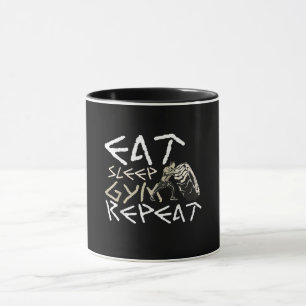 Mug Quota Eat Sleep Gym Repeat Funny