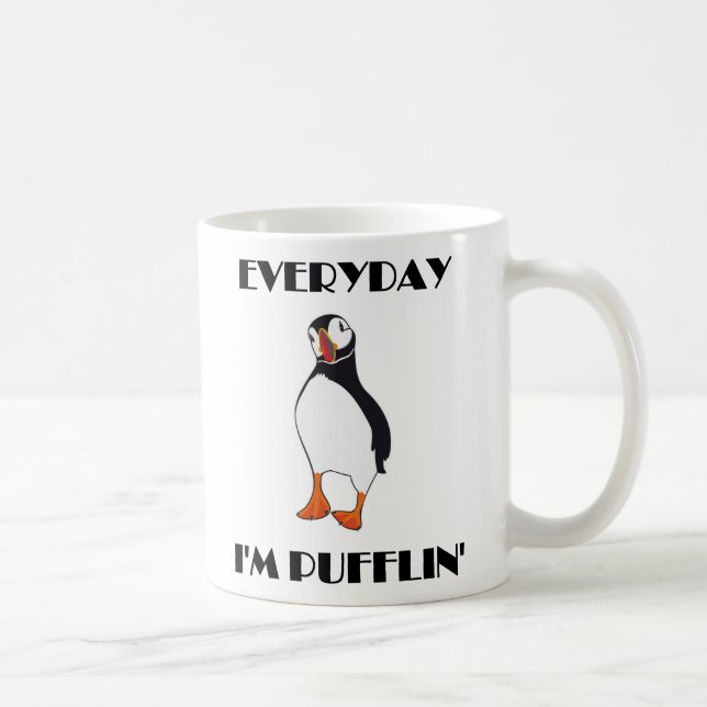 Mug Quotidien je suis oiseau de macareux de Pufflin (Droite)
