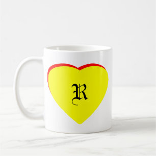 Mug "R" Coeur Jaune Rouge Faire-part de mariage Le MUS