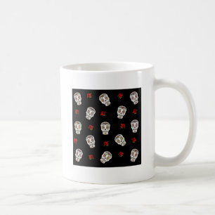 Mug RAB Rockabilly Sugar Skulls Roses sur fond noir