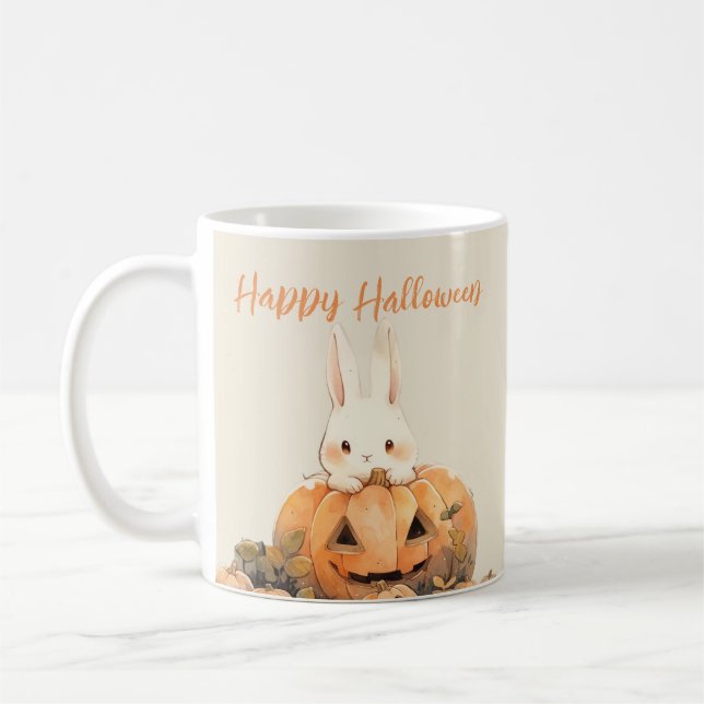 Mug Rabbit adorable en Citrouille Patch #2 Halloween (Gauche)