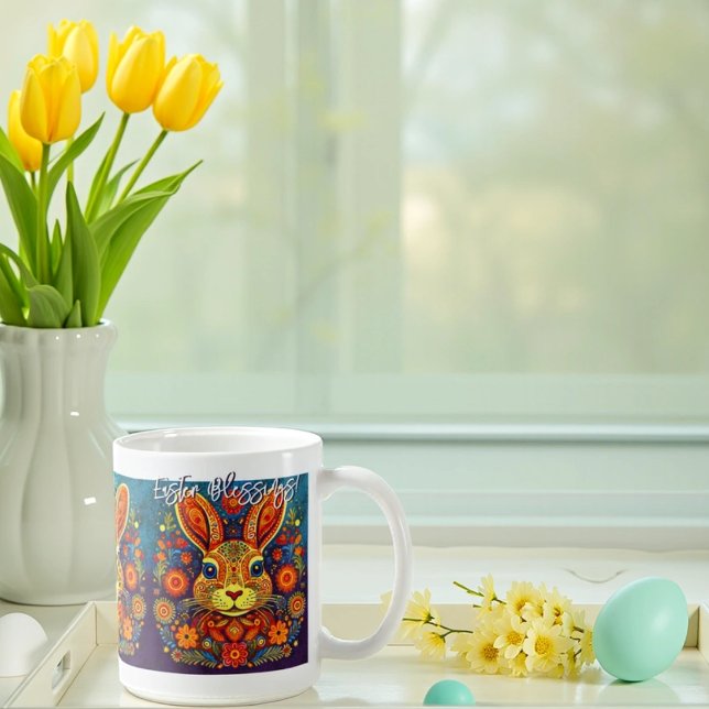 Mug Rabbit de Pâques - Art populaire - Pâques (Créateur téléchargé)