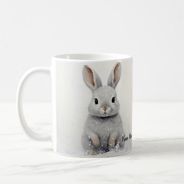 Mug Rabbit d'hiver personnalisé Animaux de compagnie A (Gauche)