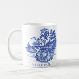 Mug Rabbit Island Blue Willow Whimsical asiatique Moti