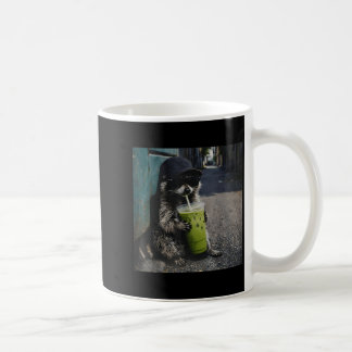 Mug Raccoon drinking matcha latte funny animal meme me