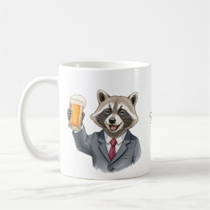 Mug Raccoon drôle avec ours Personnalisé avec le nom