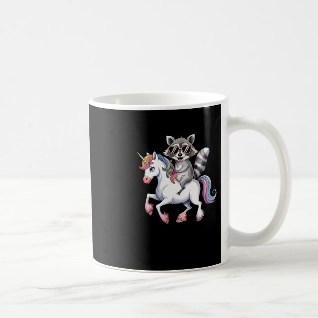Mug Raccoon équitation Unicorn mignon Imaginaire anima (Droite)