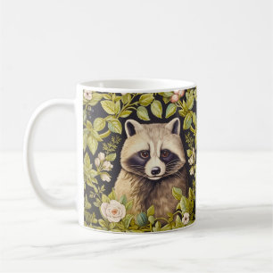 Mug Raccoon et feuilles verts inspirés de William Morr