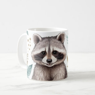 Mug Raccoon lunaire aux accents floraux
