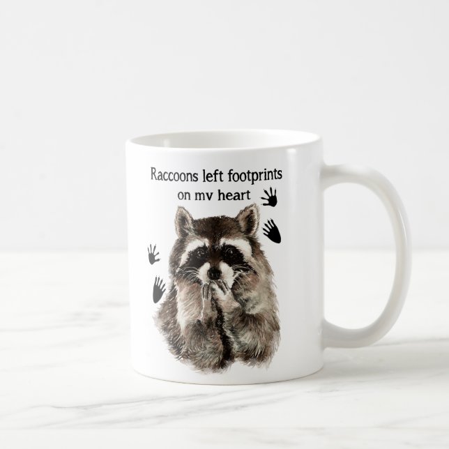 Mug Raccoons laissés empreintes sur ma citation d'Humo (Droite)