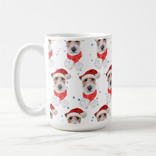 Mug Race de chien Terrier à poil dur Fox Noël Etoiles