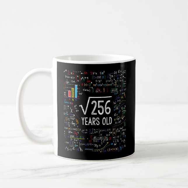 Mug Racine carré Du 256 16E 16 Anniversaire Math (Gauche)
