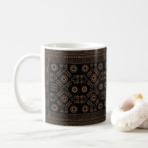 Mug Racines d'or : Elégance marocaine noire et tribale