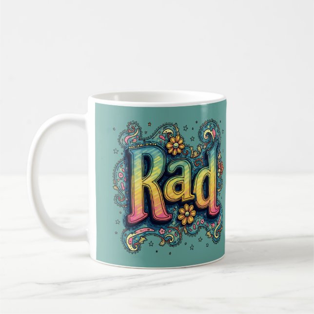 Mug Rad les années 70 Super psychédélique esthétique (Gauche)