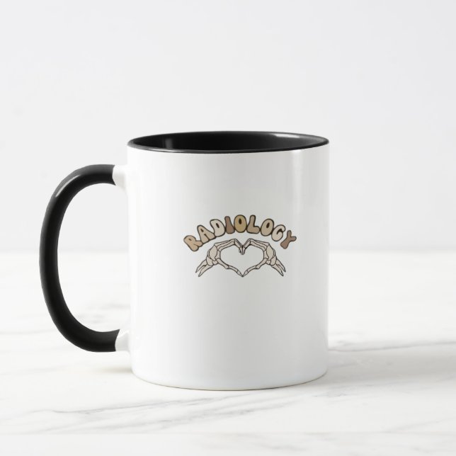 Mug Radiologie Squelette Coeur Mains Classique (Gauche)
