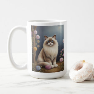 Mug Ragdoll Chat dans Jardin Fluffy Animaux de compagn