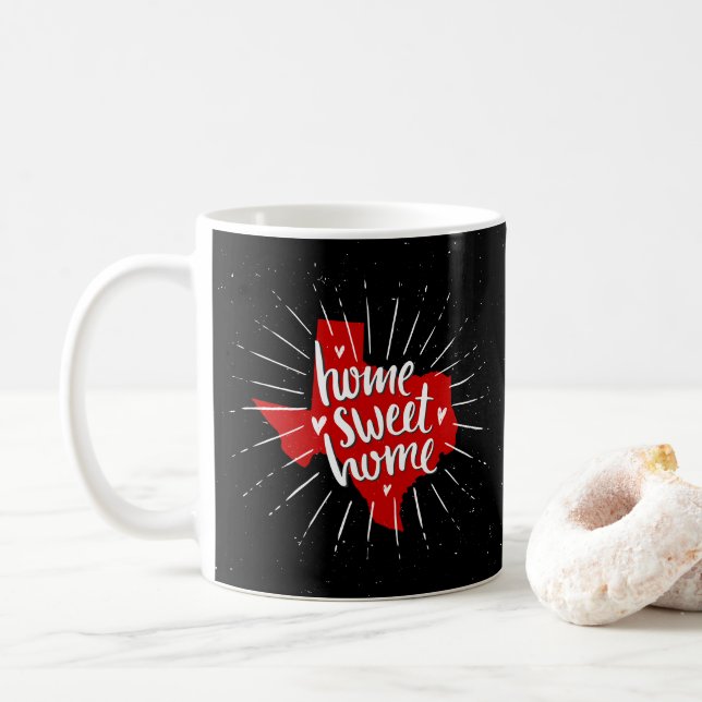 Mug Raider Red and Black Home Sweet Home Texas (Avec donut)