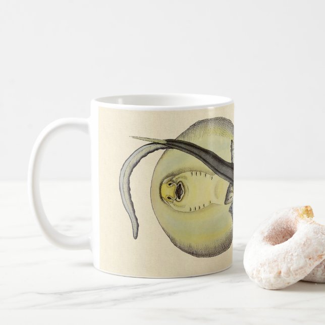Mug Raies pastenagues tachetées, Animaux marins vintag (Avec donut)