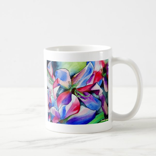 Mug Rainbow Azalea fleur aquarelle originale (Droite)