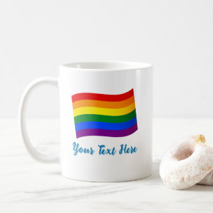 Mug Rainbow Flag Gay pride LGBTQ Pride texte personnal
