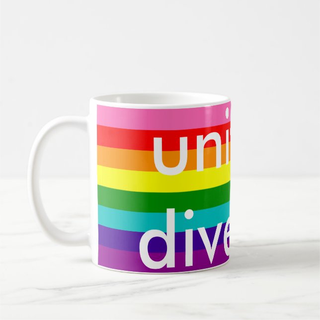 Mug Rainbow Gay pride LGBT Original 8 stries Drapeau M (Gauche)