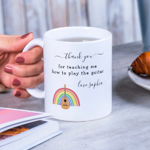 Mug Rainbow Guitar Music Enseignant Appréciation Cadea