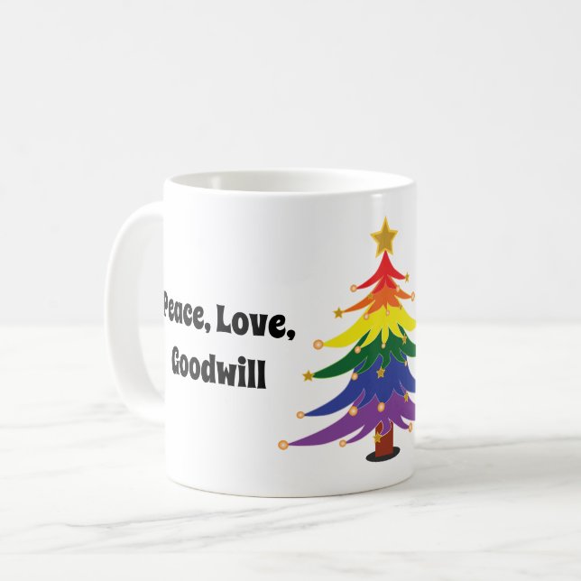 Mug RAINBOW pride lgbt noël gay lesbienne bisexuel (Devant gauche)
