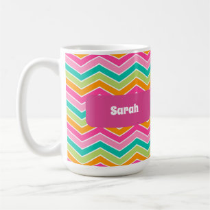 Mug Rainbow rétro zigzags brillant coloré