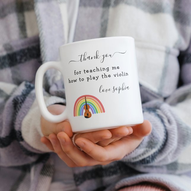 Mug Rainbow Violin Music Enseignant Appréciation Cadea (Créateur téléchargé)