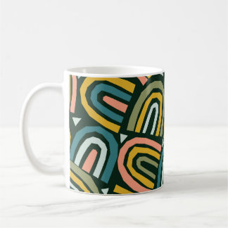 Mug Rainbows de style géométrique, motif vintage.