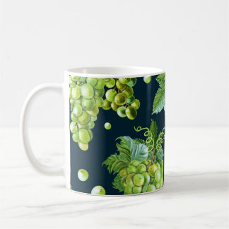 Mug Raisin vert : Aquarelle Motif foncé