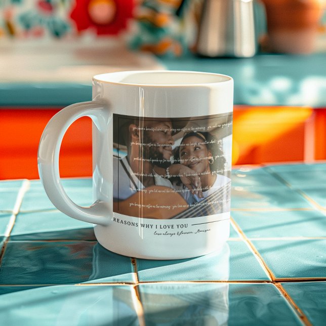 Mug Raisons pour lesquelles je t'aime | Photo personna (Créateur téléchargé)