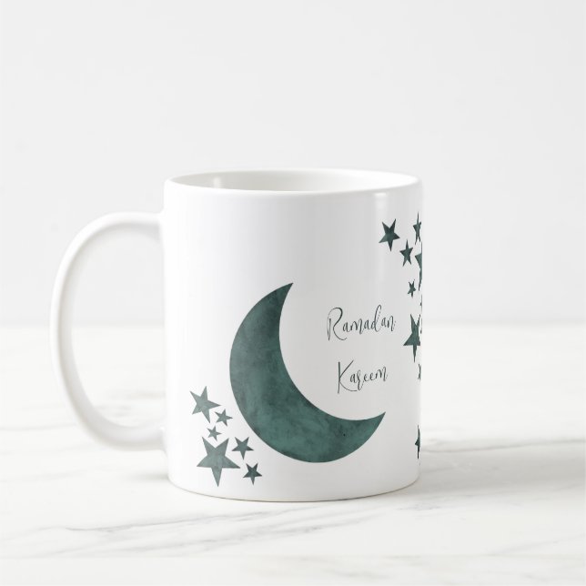Mug Ramadan Kareem croissant étoiles Islam nom personn (Gauche)