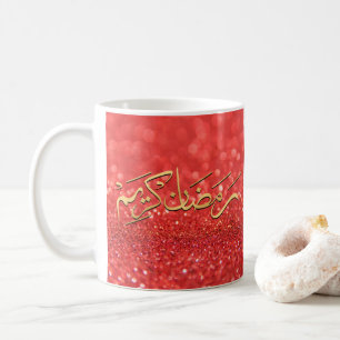 Mug Ramadhan kareem en rouge arabe