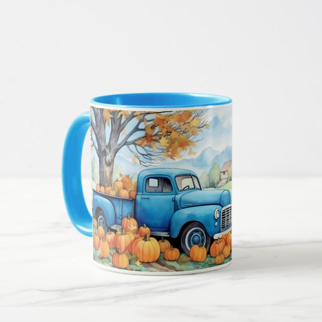 Mug Ramassage Vintage d'automne et Citrouille (Devant gauche)