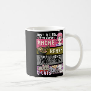 Mug Ramen Cat Anime Sketching Just A Girl Qui Aime
