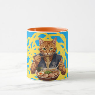 Mug Ramen esthétique Chat japonais Art Pop Orange Tabb