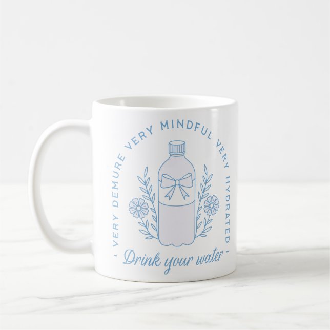 Mug Rappel d'eau potable citations hydratées esthétiqu (Gauche)
