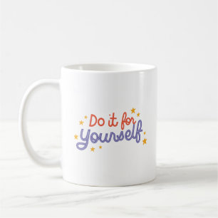 Mug Rappel Simple Lettre Colorée Étoiles Joyeuses