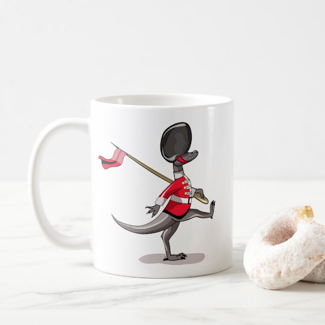 Mug Raptor Habillé En Garde Britannique. (Avec donut)